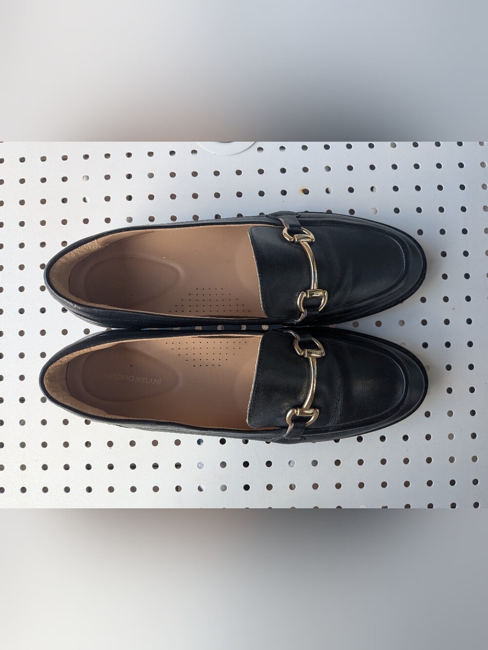 Antonio Melani Black Gucci Style Leather Loafers